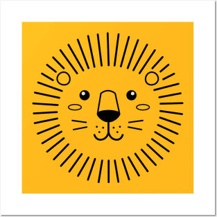 Cute Lion - Head of Lion for Toddlers Kids Men Women Posters and Art